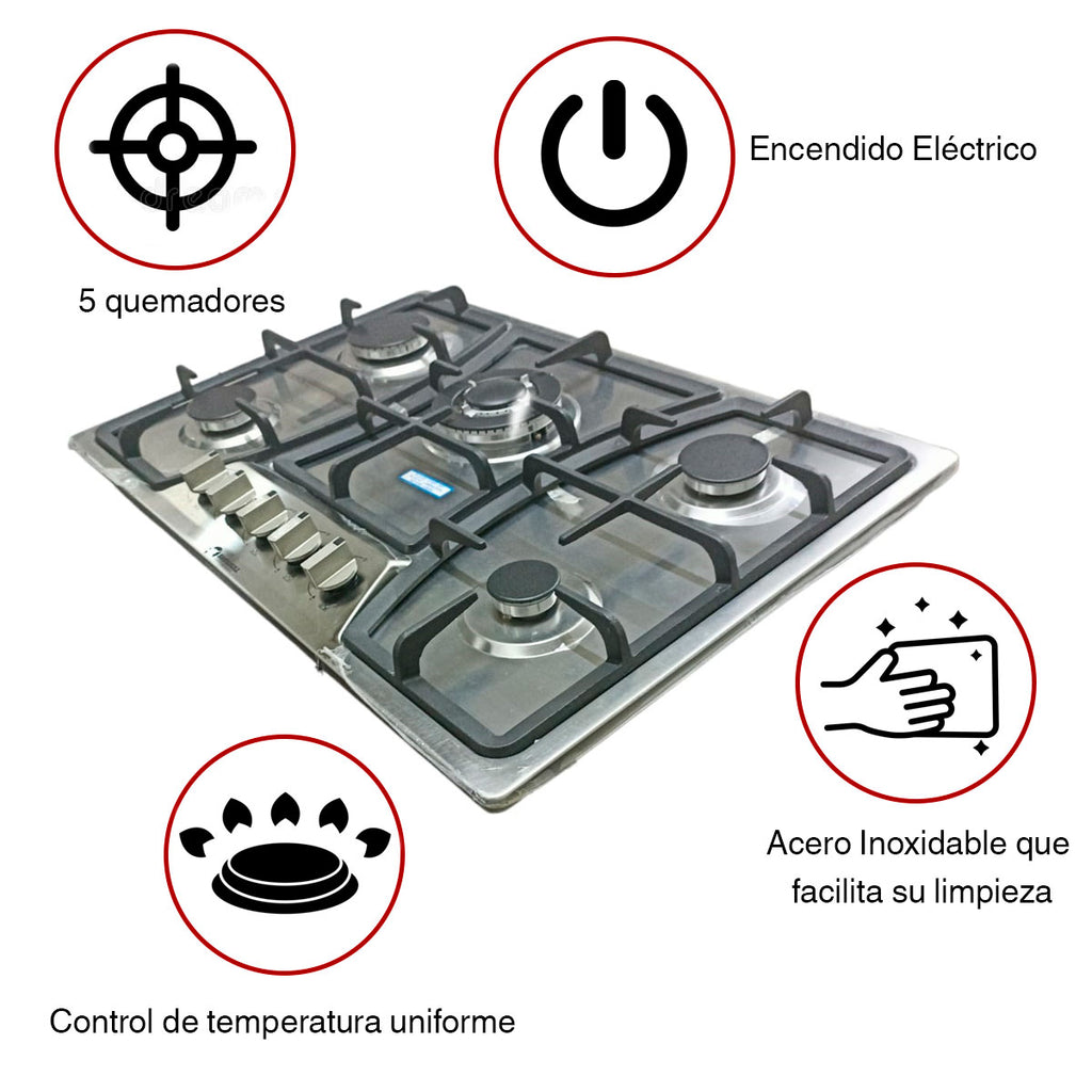 Parrilla 5 Quemadores Acero Shorbull