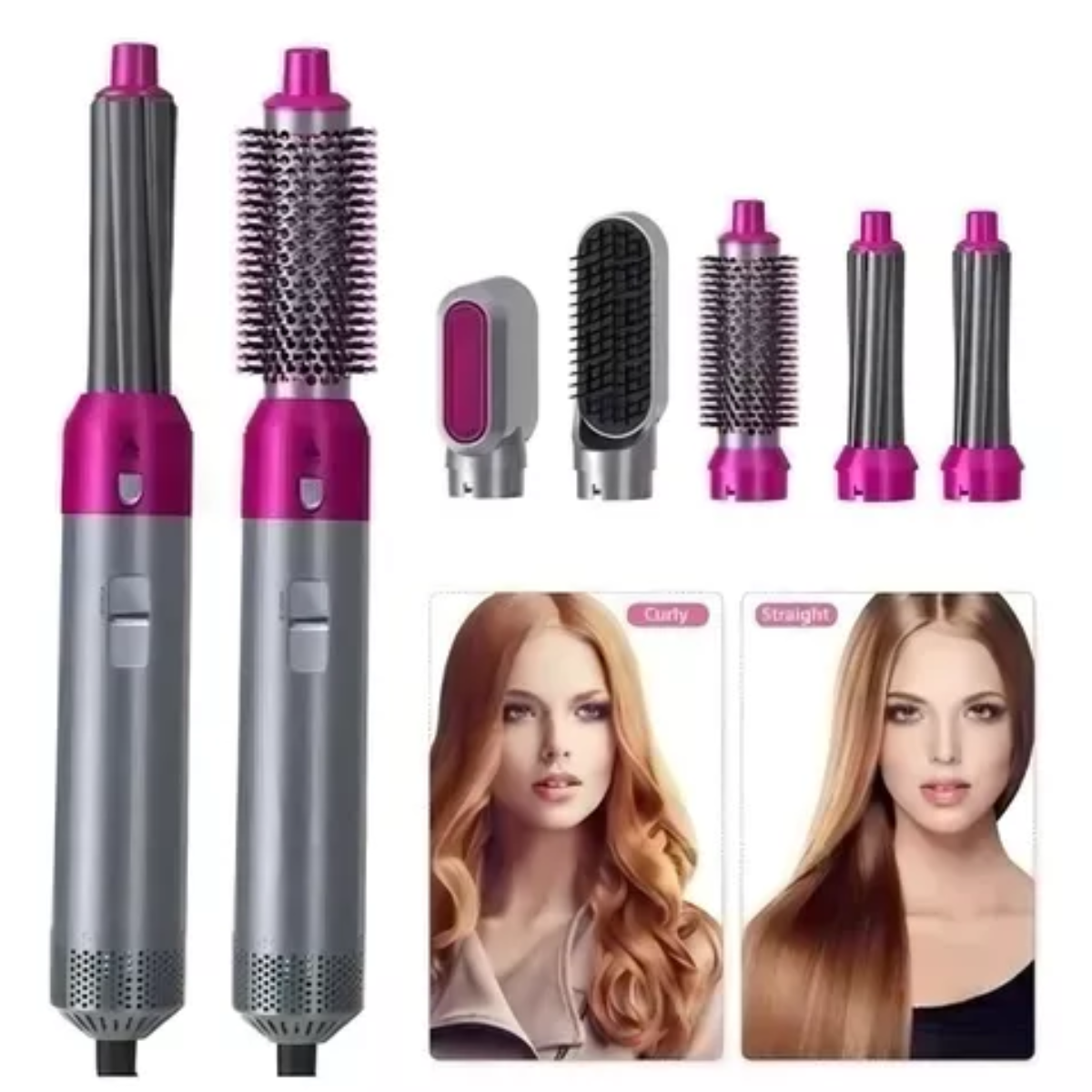 Rizadora 5 En 1 Cepillo Secador De Pelo