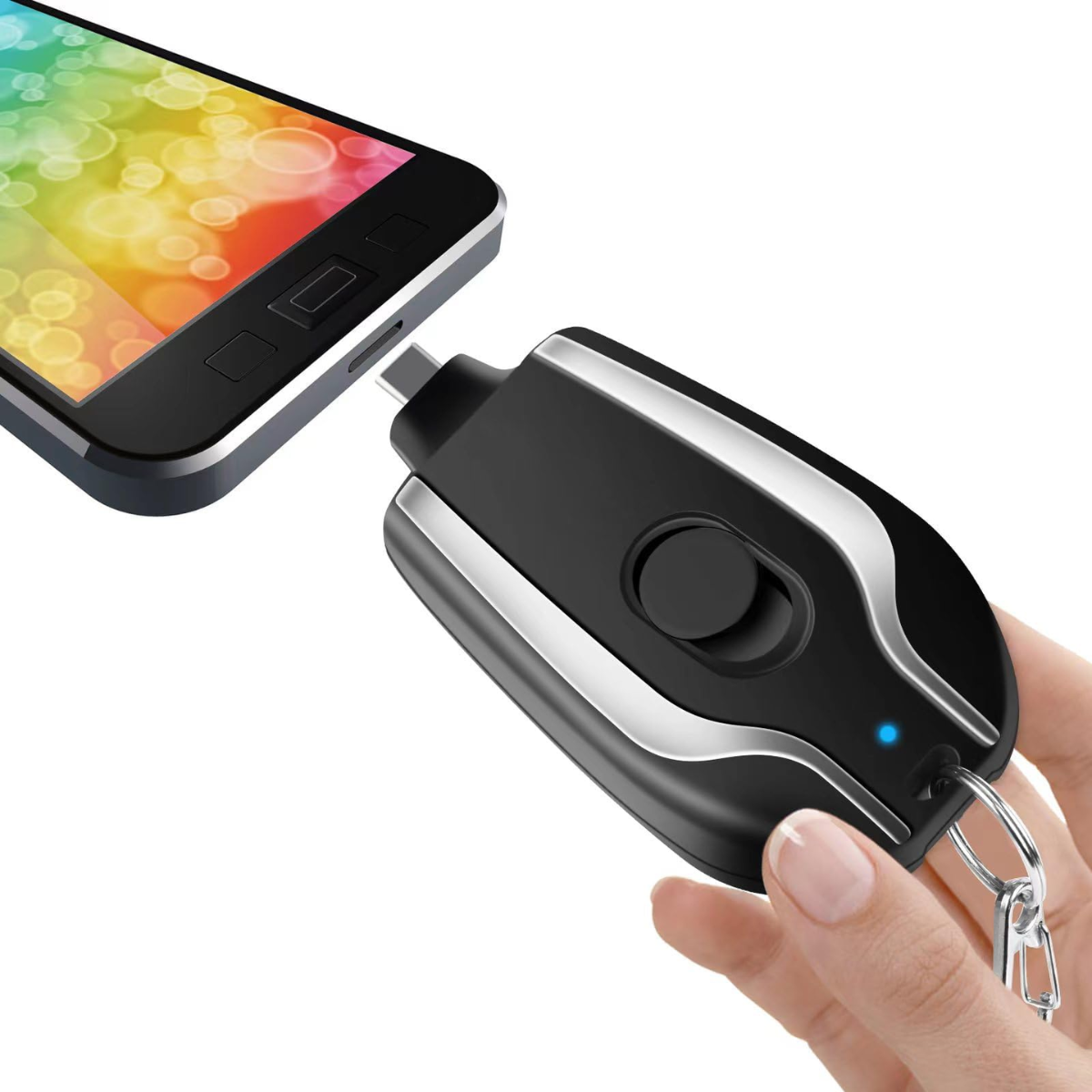 Llavero Rosado Portátil Cargador iPhone