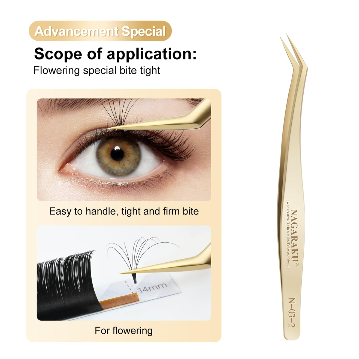 NAGARAKU Pinzas Para Extensiones N-03-2