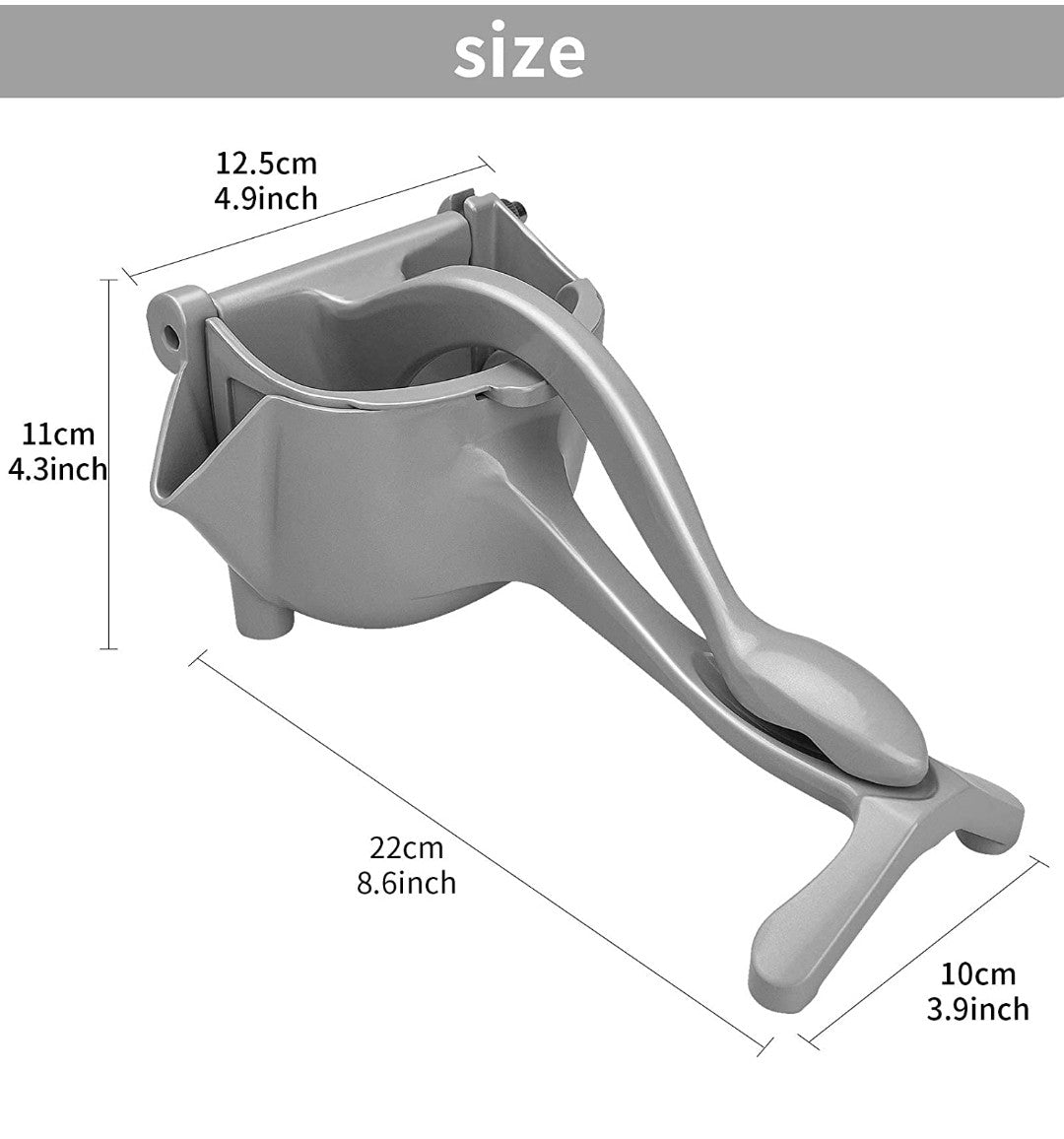 Exprimidor manual de acero inoxidable
