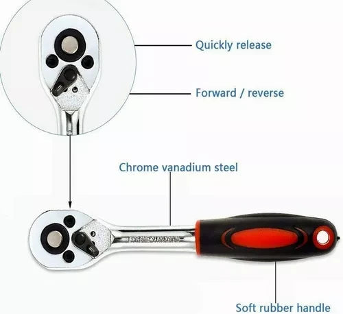 Juego de Dados de Acero kit 46 piezas