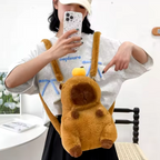 Mochila Peluche Capibara Con Adorno