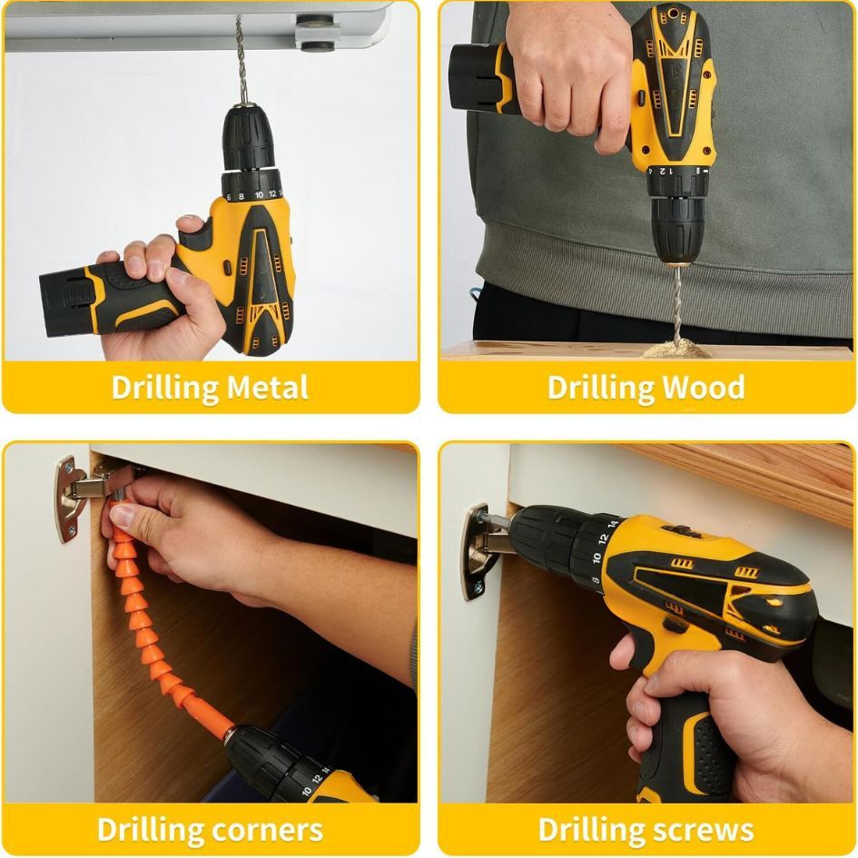 Taladro Amarillo Doble Bateria Redonda