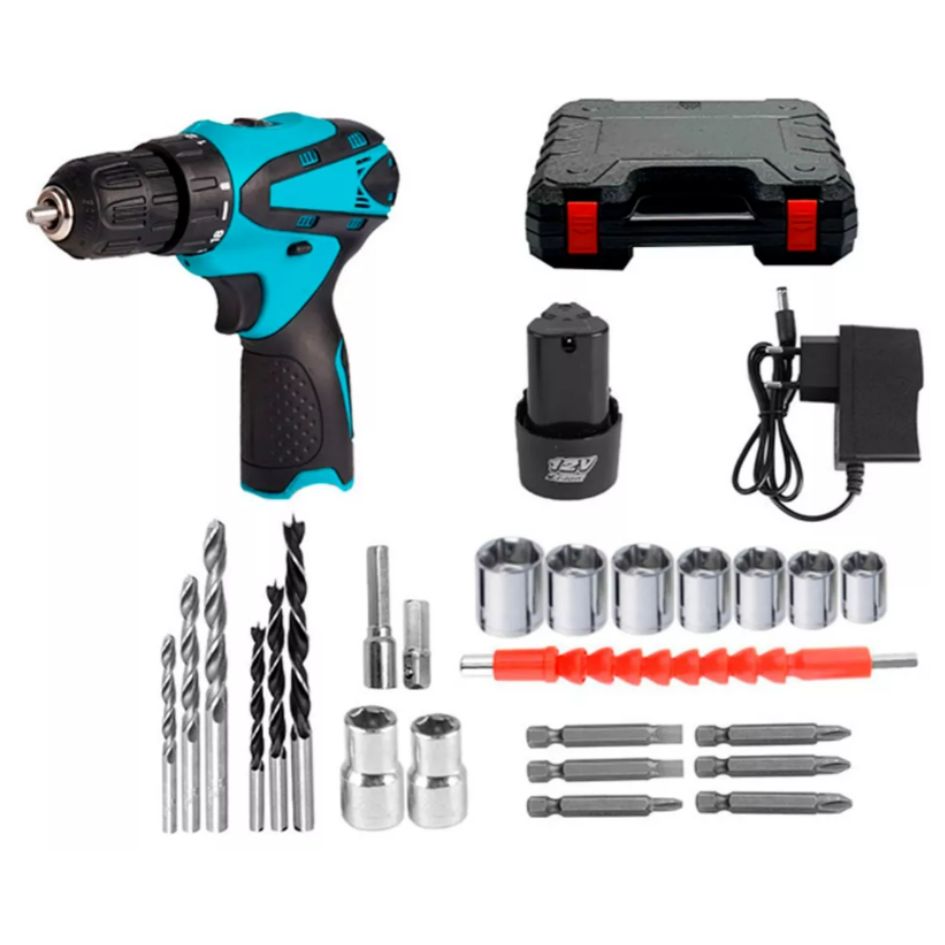 Taladro Azul Doble Bateria Redonda