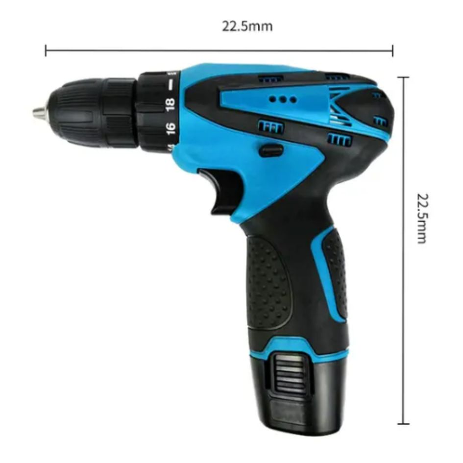 Taladro Azul Doble Bateria Redonda