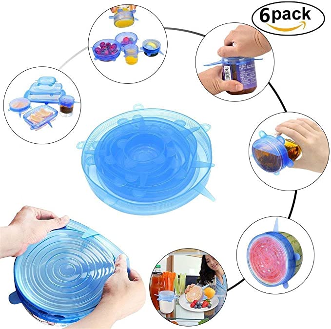 6 TAPAS DE SILICON REUTILIZABLES