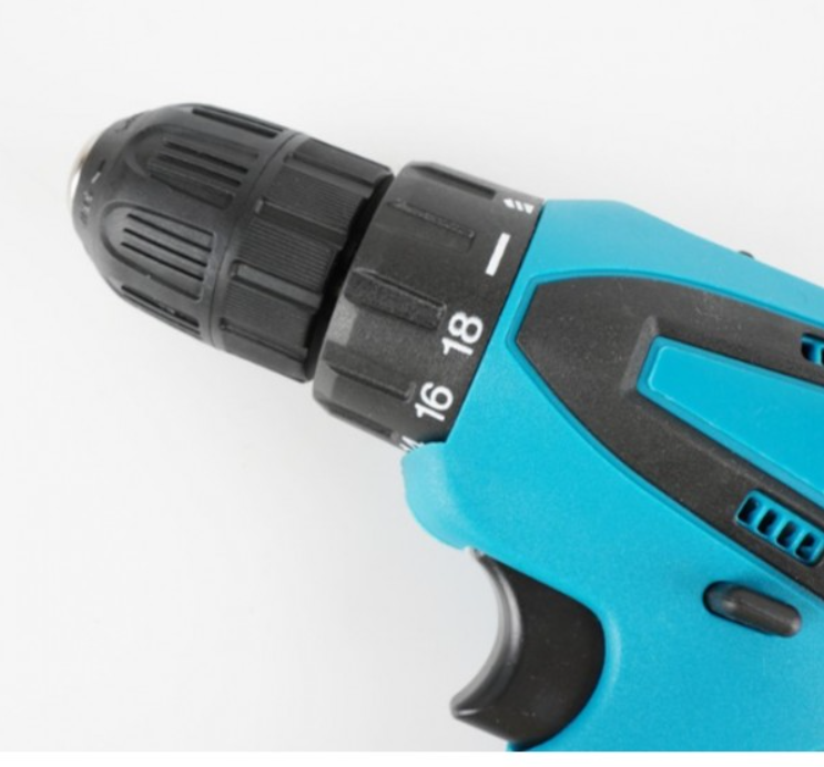 Taladro Azul 2 Baterias Redonda Inalamb