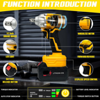 Llave Pistola de Impacto 2 baterias Port