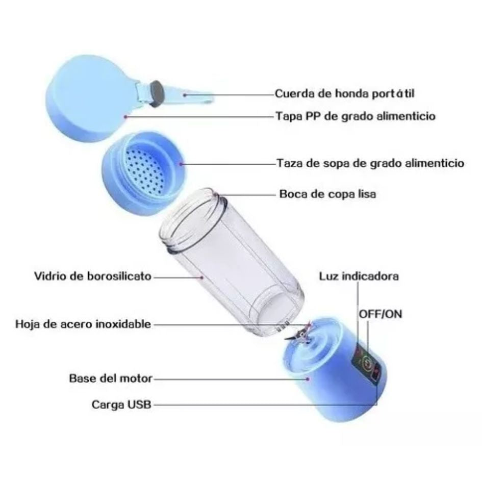 Licuadora Portatil Recargable Inalambric