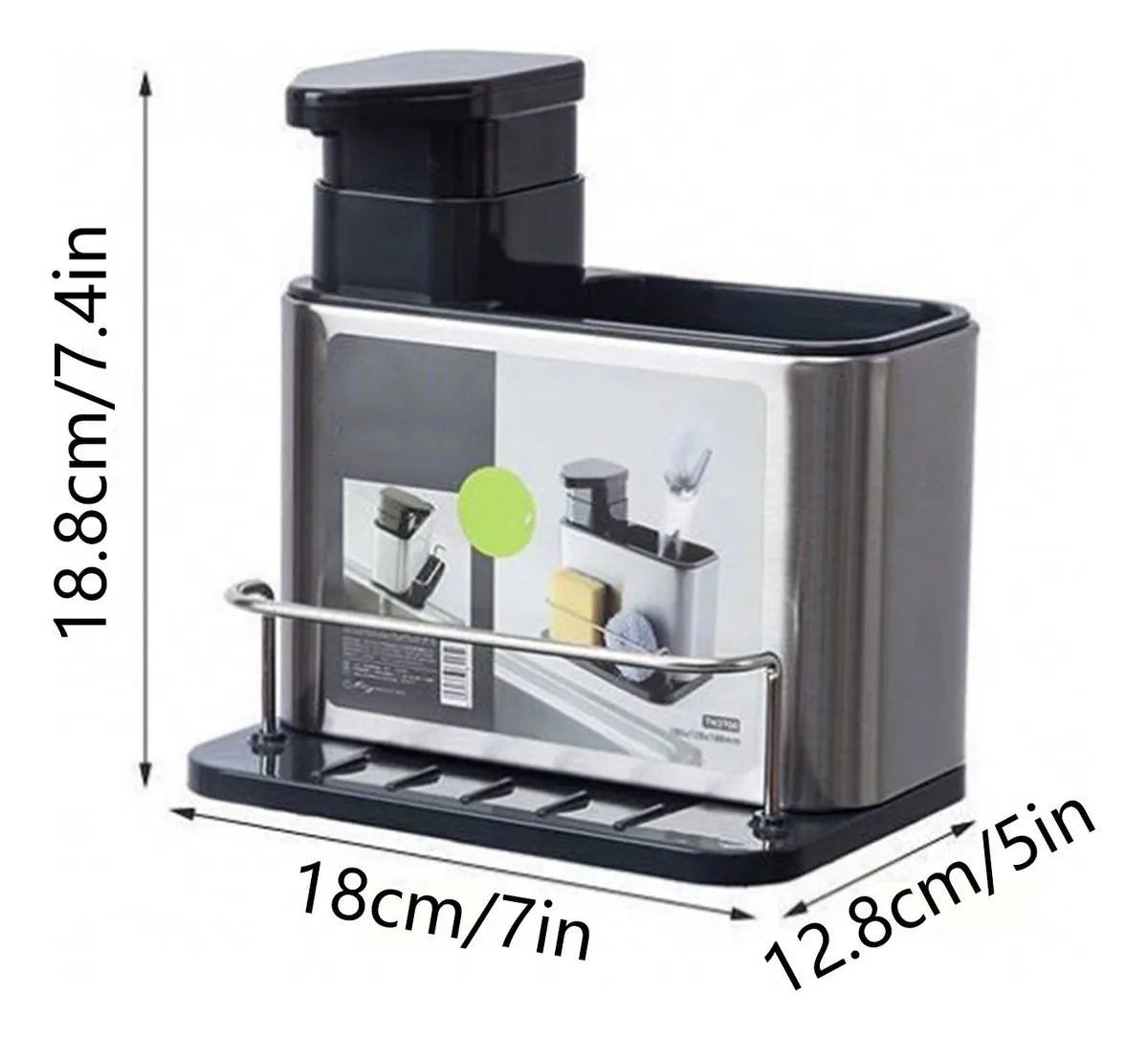 Porta cubiertos con dispensador de jabón