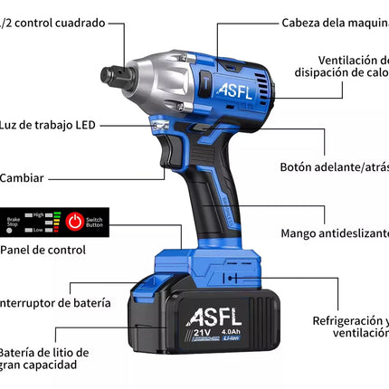 Llave Pistola De Impacto 2 Baterias AZUL