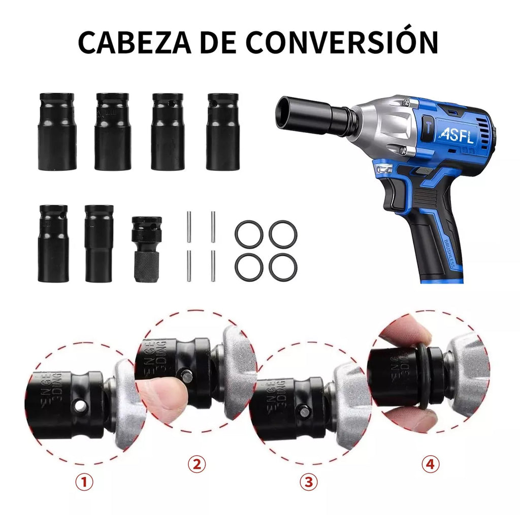 Llave Pistola De Impacto 2 Baterias AZUL