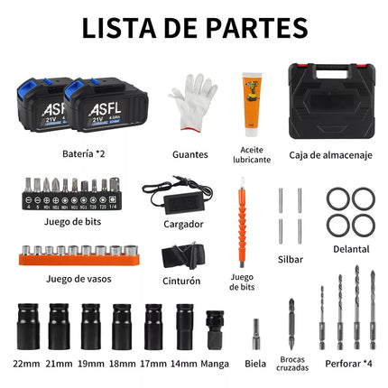 Llave Pistola De Impacto 2 Baterias AZUL