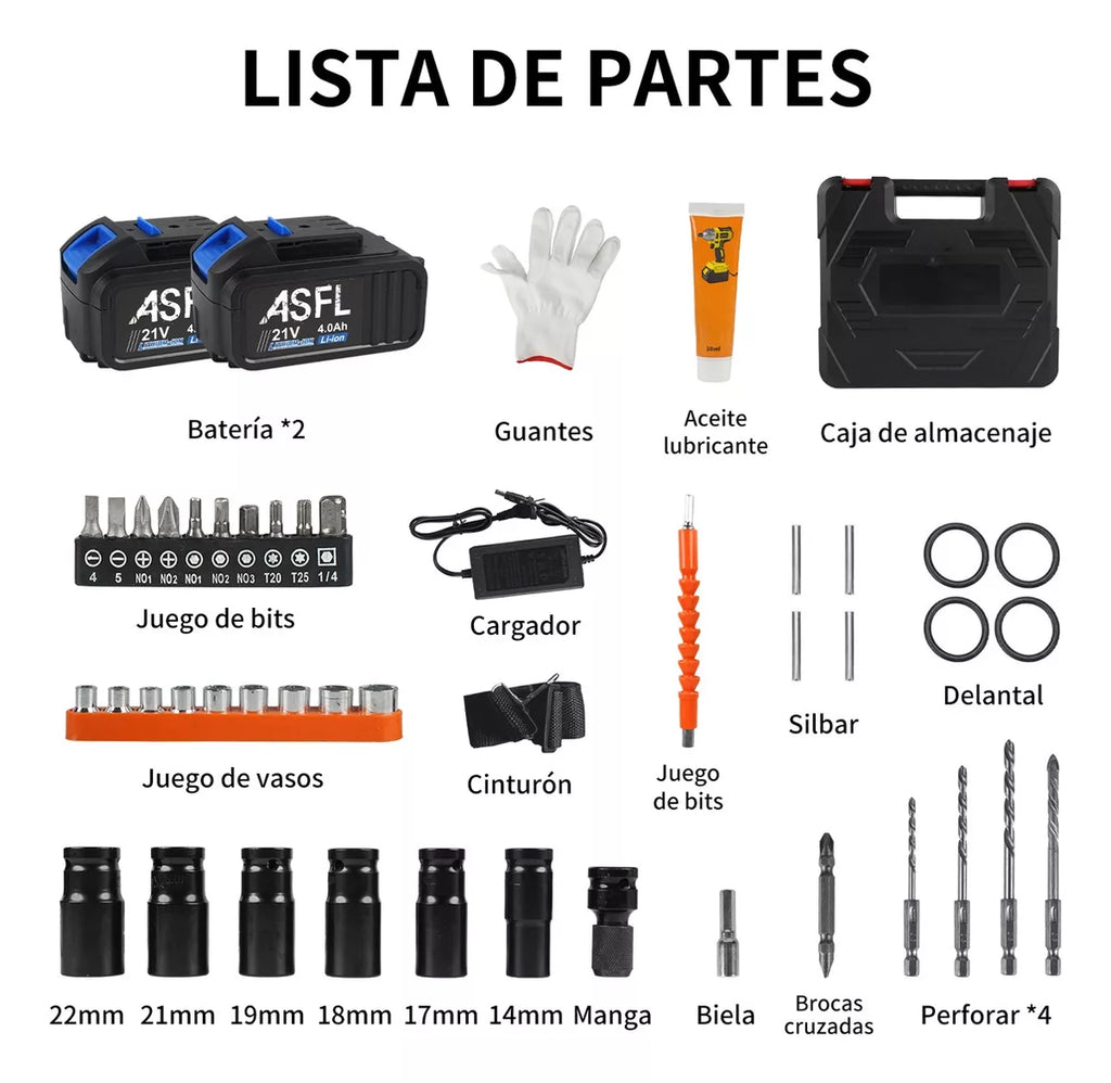 Llave Pistola De Impacto 2 Baterias AZUL