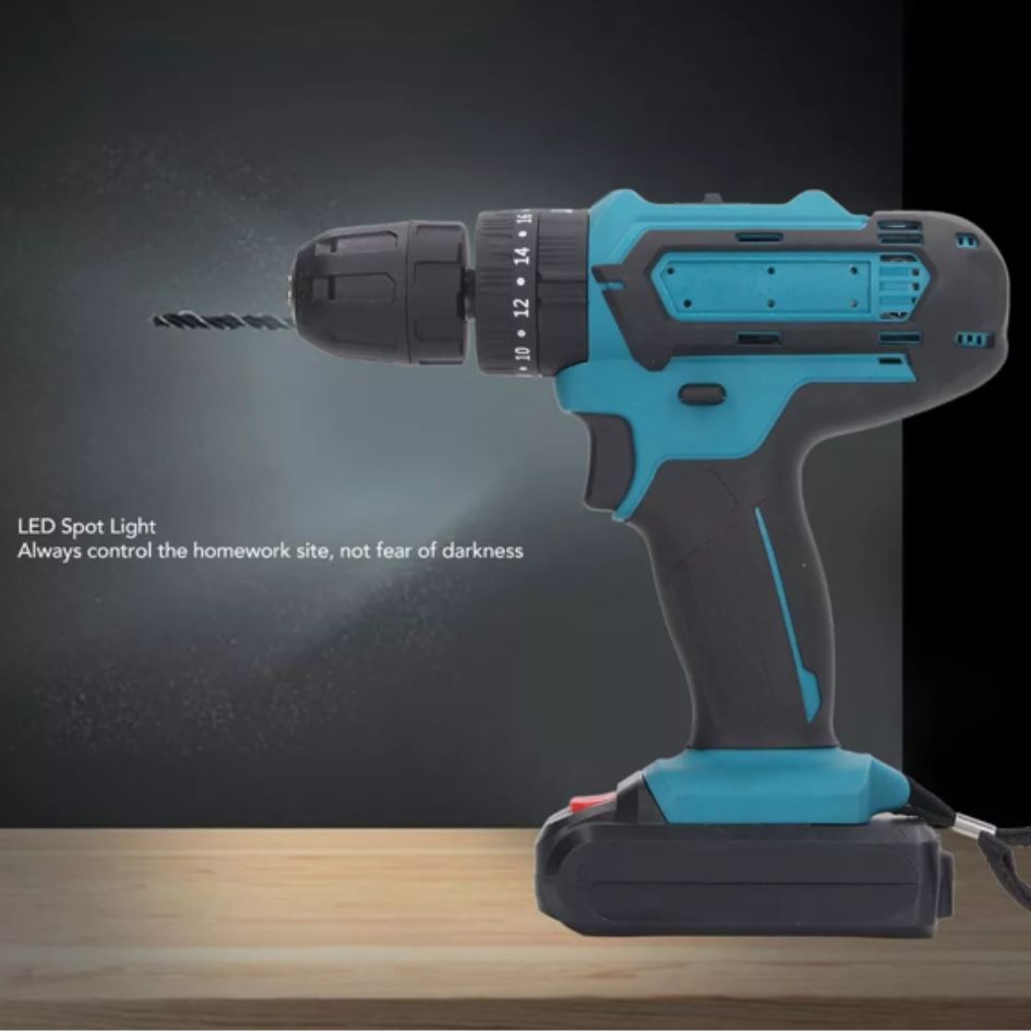 Taladro Azul Bateria Cuadrada