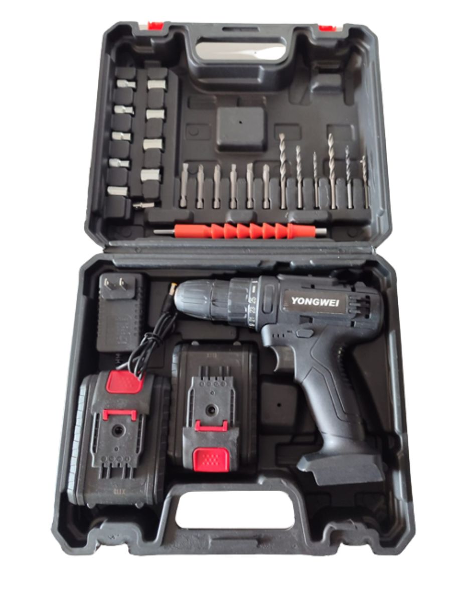 Taladro Negro Doble Bateria Cuadrada