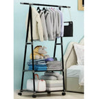 Rack triangular perchero de ropa Negro