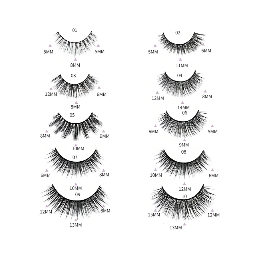 Kit 10 Pestañas magnéticas 3D+delineador