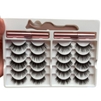 Kit 10 Pestañas magnéticas 3D+delineador