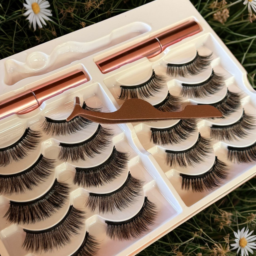 Kit 10 Pestañas magnéticas 3D+delineador