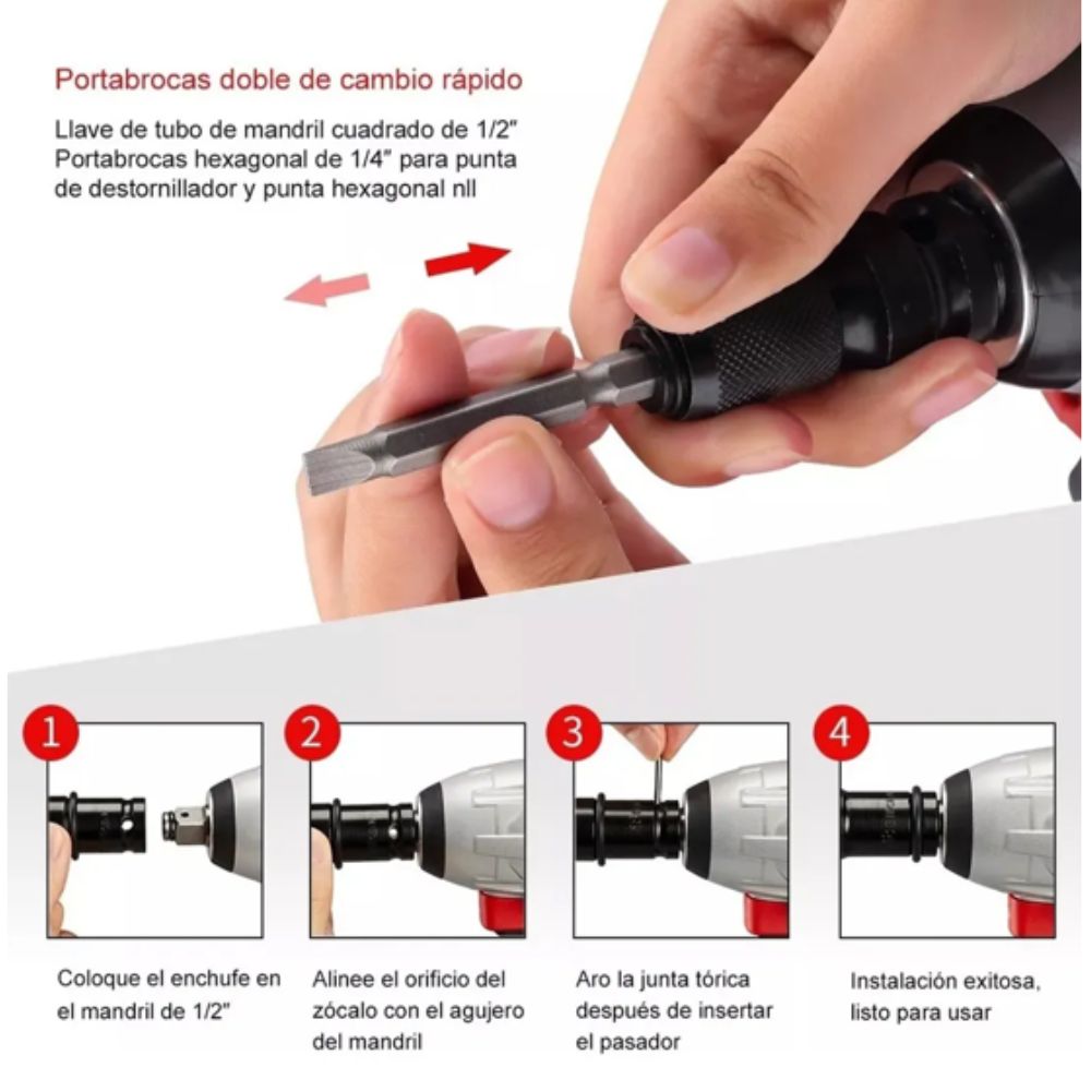 Llave Pistola de Impacto 2 Bat 500 NM