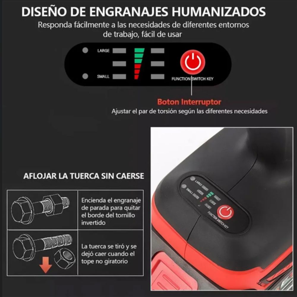 Llave Pistola de Impacto 2 Bat 500 NM