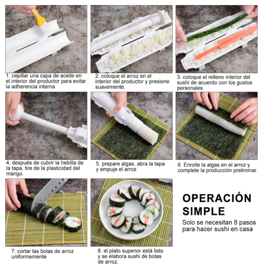 Maquina Roller Bazooka para Hacer Sushi