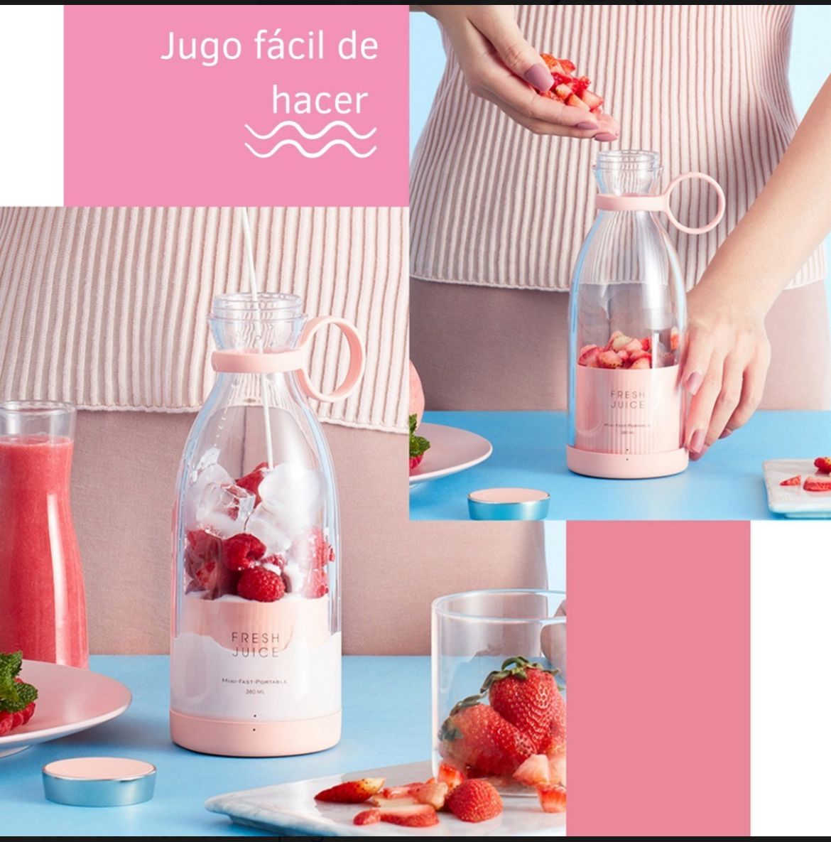 MINI LICUADORA PORTATIL PARA JUGOS Y BAT