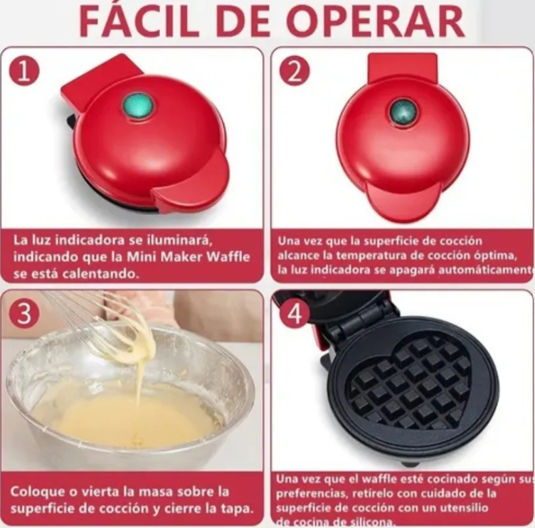 Mini Waflera En Forma De Corazon