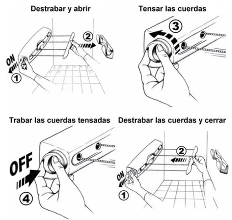 TENDEDERO RETRACTIL DE 4 CUERDAS