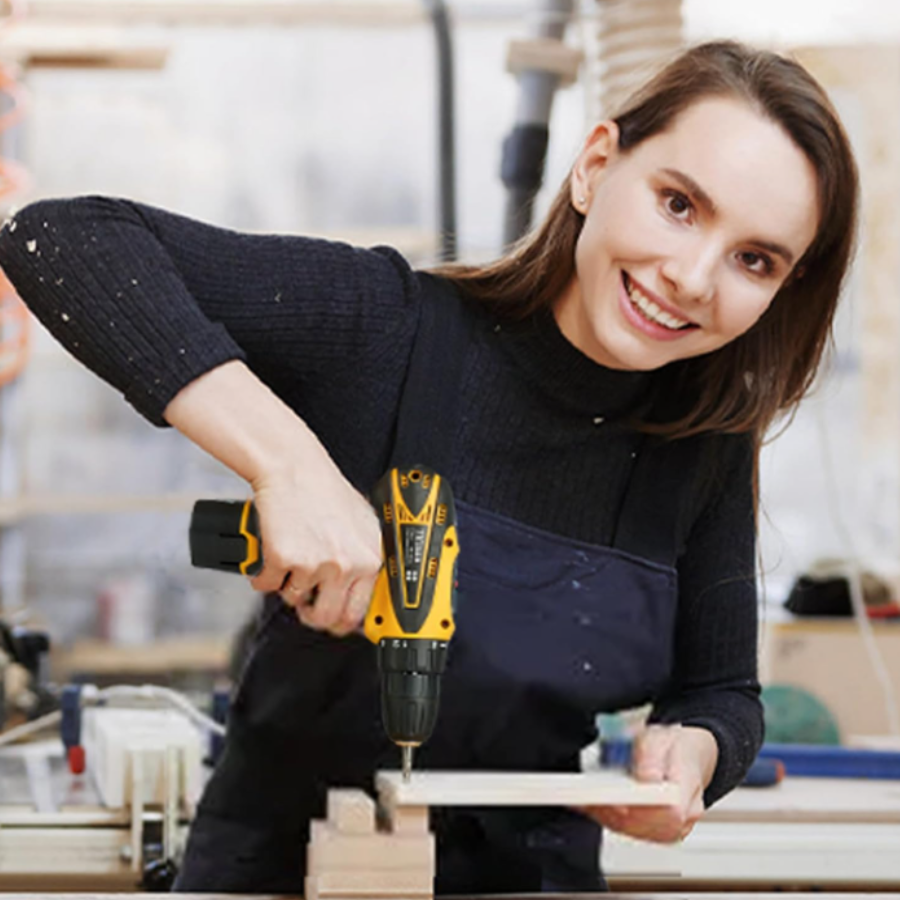 Taladro Amarillo 2 Baterías Redonda Inal