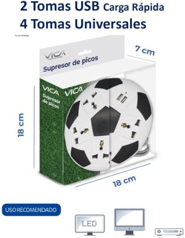 Barra Multicontacto Fútbol con 4 Tomas