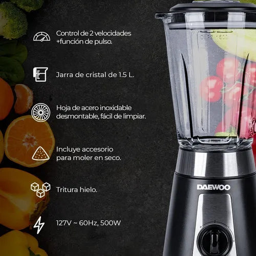 Licuadora Con Molinillo 2 V Daewoo 1.5l