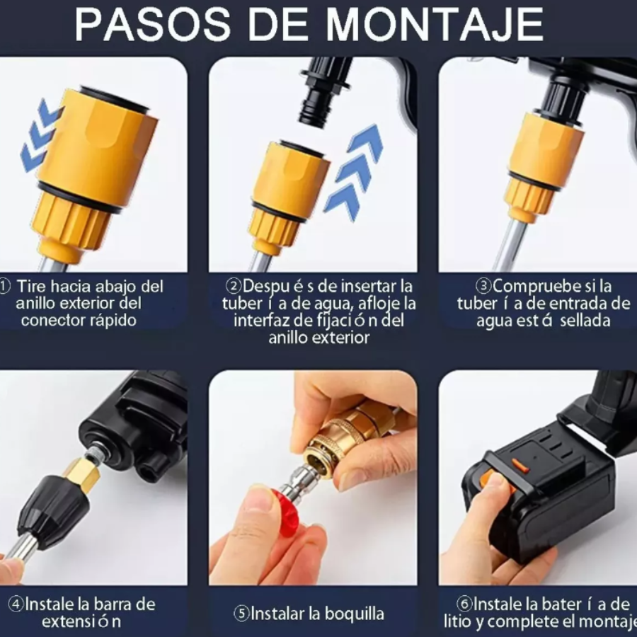 Hidrolavadora Portatil 2 baterias 48w