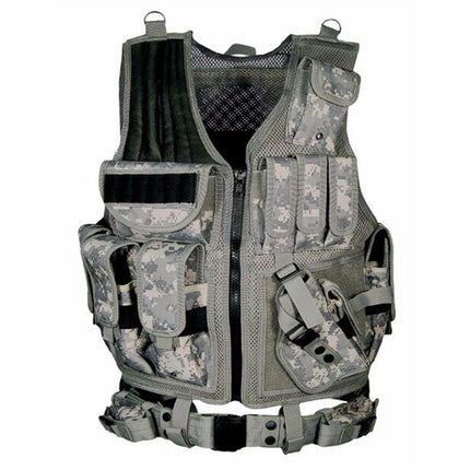 Chaleco Táctico Militar de Combate Armadura de Ejército Chalecos Molle Airsoft Porta Placas Chaleco Swat Chaleco de Entrenamiento CS para Caza y Pesca al Aire Libre