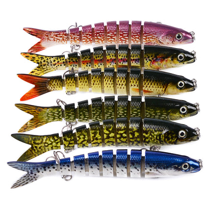 Señuelos de Pesca de Lucio Artificiales Secciones Múltiples Articuladas Cebo Duro Trolling Herramientas de Pesca de Lucio Carpa