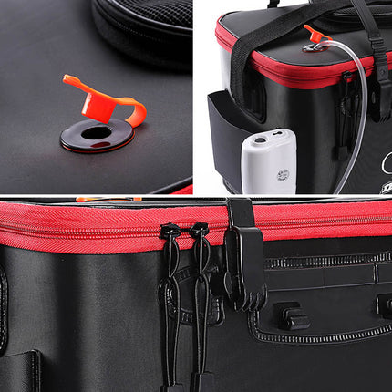 Bolsa de pesca portátil EVA plegable engrosada, caja de pesca viva, cubo de tanque, aparejos de pesca para camping, caja de almacenamiento para peces