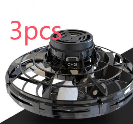 Mini giroscopio de punta de dedo interactivo, dron de descompresión, helicóptero volador tipo OVNI con LED, juguete giratorio para niños