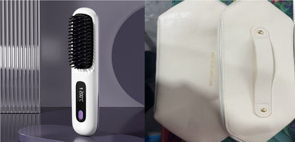 Peine de pelo liso 2 en 1 Cepillo alisador inalámbrico Calentamiento rápido Rizador portátil Carga USB