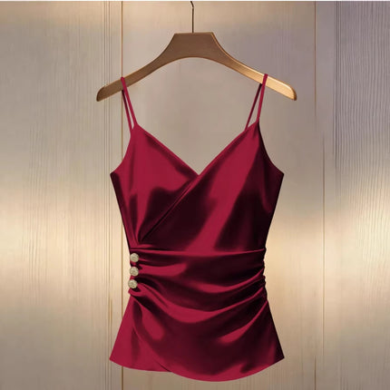 Top corto con tirantes de nuevo estilo en color liso