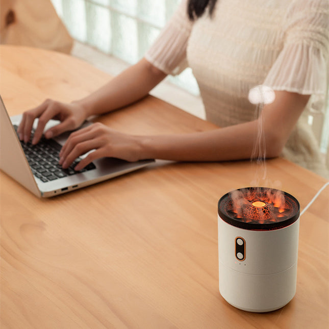Difusor de aceites esenciales con aroma a llama volcánica, humidificador de aire portátil con forma de medusa y USB, lámpara de luz nocturna, humidificador de fragancias.
