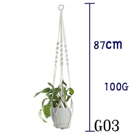 Maceta red de algodón beige para plantas de interior colgante cesta eslinga