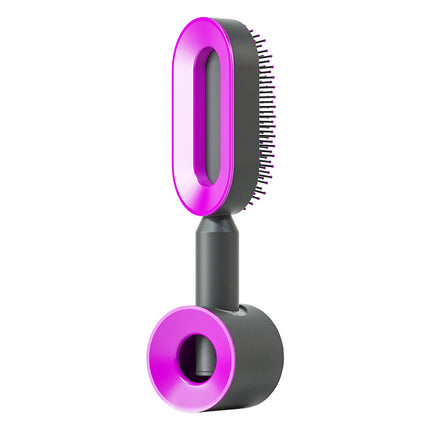 Cepillo de pelo autolimpiable para mujer, limpieza con una tecla, masaje de airbag anticaída, peine para el cuero cabelludo, cepillo antiestático.