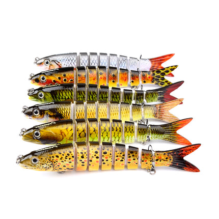Señuelos de Pesca de Lucio Artificiales Secciones Múltiples Articuladas Cebo Duro Trolling Herramientas de Pesca de Lucio Carpa