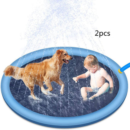 Piscina Antideslizante para Perros y Niños, Tapete de Juego de Agua para Exteriores, Fuente de Jardín para Verano