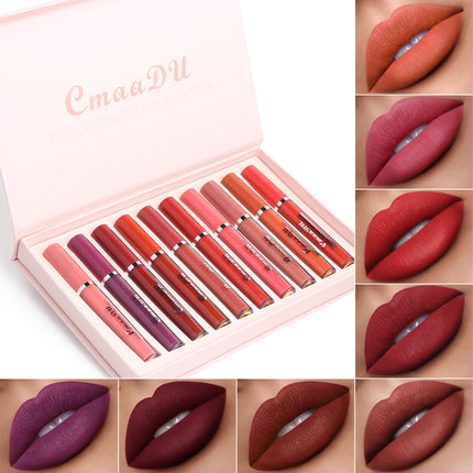 Lápiz labial mate impermeable de copa antiadherente para mujer