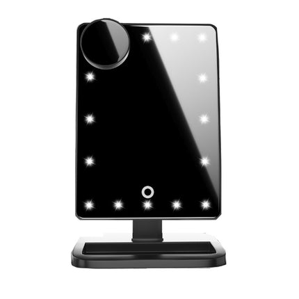 Espejo de maquillaje con pantalla táctil, 20 luces LED, altavoz Bluetooth, espejo de aumento 10X y luces