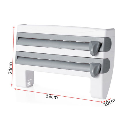 Dispensador de Papel de Cocina 4 en 1, Dispensador de Papel de Aluminio, Papel Film, Toallas de Papel, 4 EN 1 Soporte Dispensador de Papel de Cocina