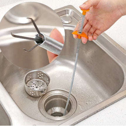 60CM Desatascador de tuberías de alcantarillado con resorte, herramienta de dragado, limpiador de pelo doméstico, desatascador de desagües, herramientas de limpieza para fregadero de cocina, utensilios de cocina